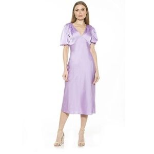 Alexia Admor Felicity Bubble Sleeve Midi Dress